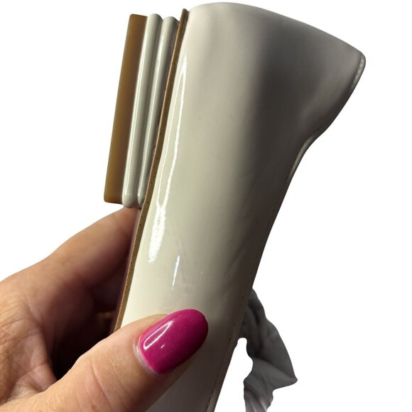 Franco Sarto Cream Patent Leather Buckle Flats Square Toe & Low Heel Size 7.5 M - Picture 8 of 9